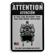 Attention You Are Being Watched Wall Mounted Metal Sign