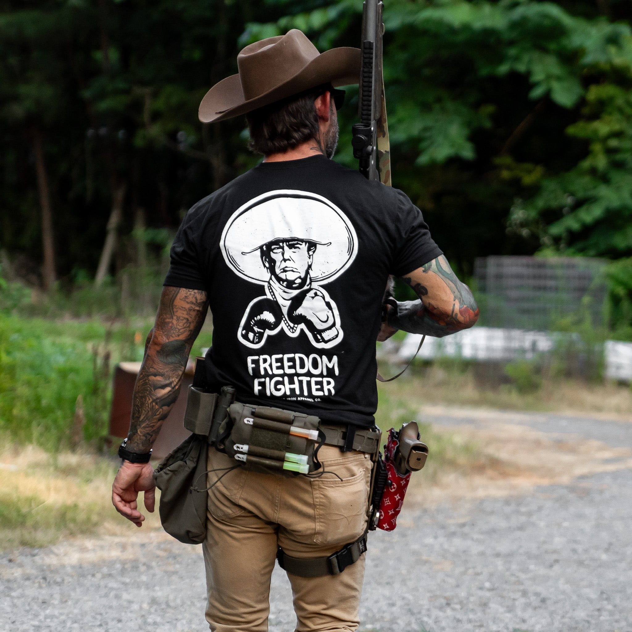 Freedom Fighter Cowboy Donal Trump Men's T-Shirt